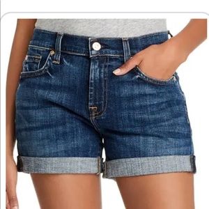 7 For All Mankind Midroll Denim Shorts in Broken Twill Plaza size 26